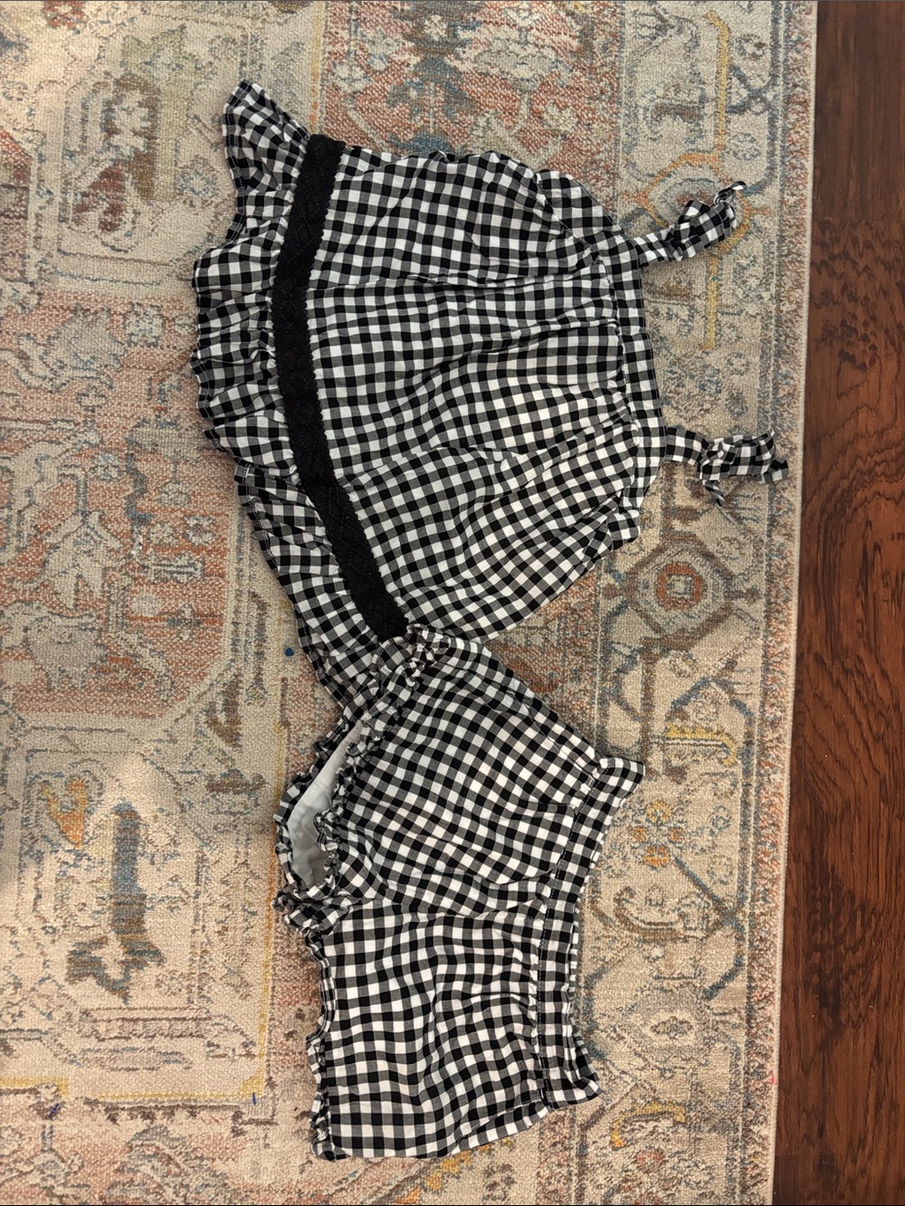Janie and Jack Black and White Gingham Kids Matching Set